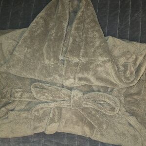 Men's Plush Hooded Bathrobe - Tan